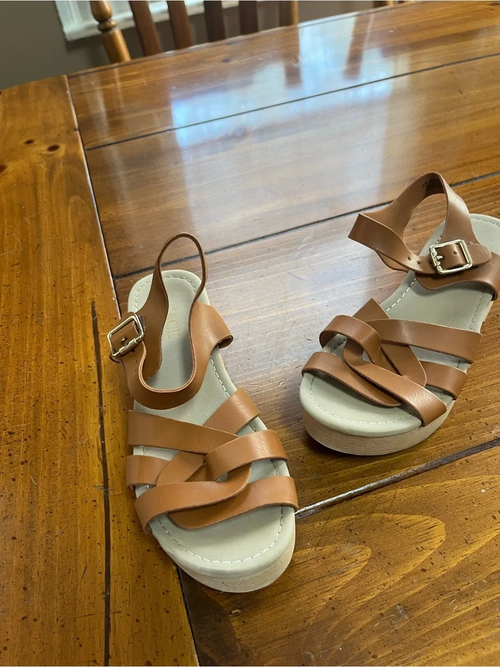 The Children's Place Brown Strappy Buckle Kids Sandals